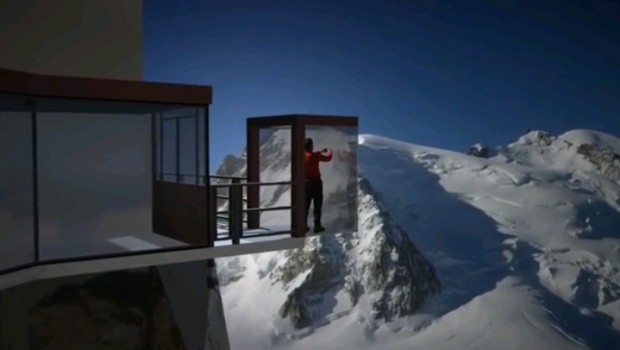Apre lo Skywalk Aiguille du Midi a Chamonix, il più alto d'Europa