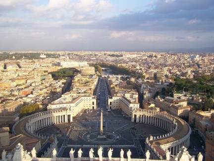 Panorama di Roma dalla basilica di San Pietro